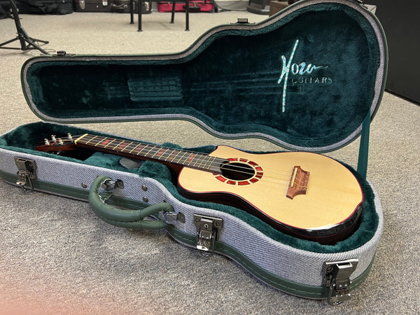 Hozen Green Label Custom Tenor Ukulele w/Case - Solid Aged German Spruce/Indian Rosewood