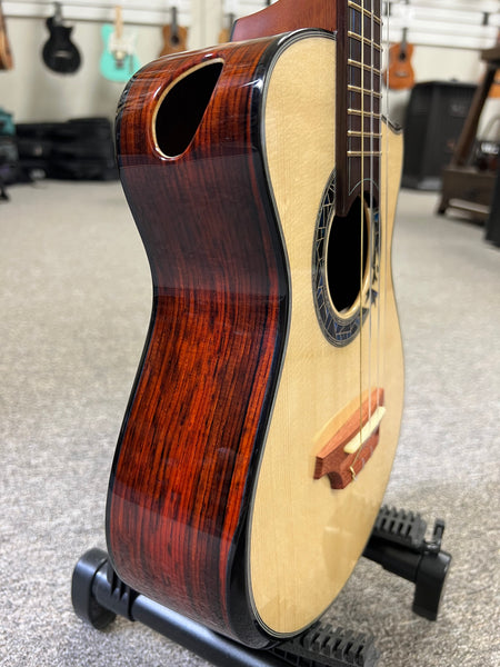 Hozen Green Label Custom Tenor Ukulele w/Case - Solid Aged German Spruce/Cocobolo