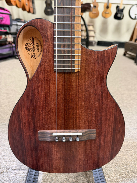 KALA Revelator Nautilus Sinker Redwood Electric Tenor Ukulele w/Case - Made In The U.S.A.