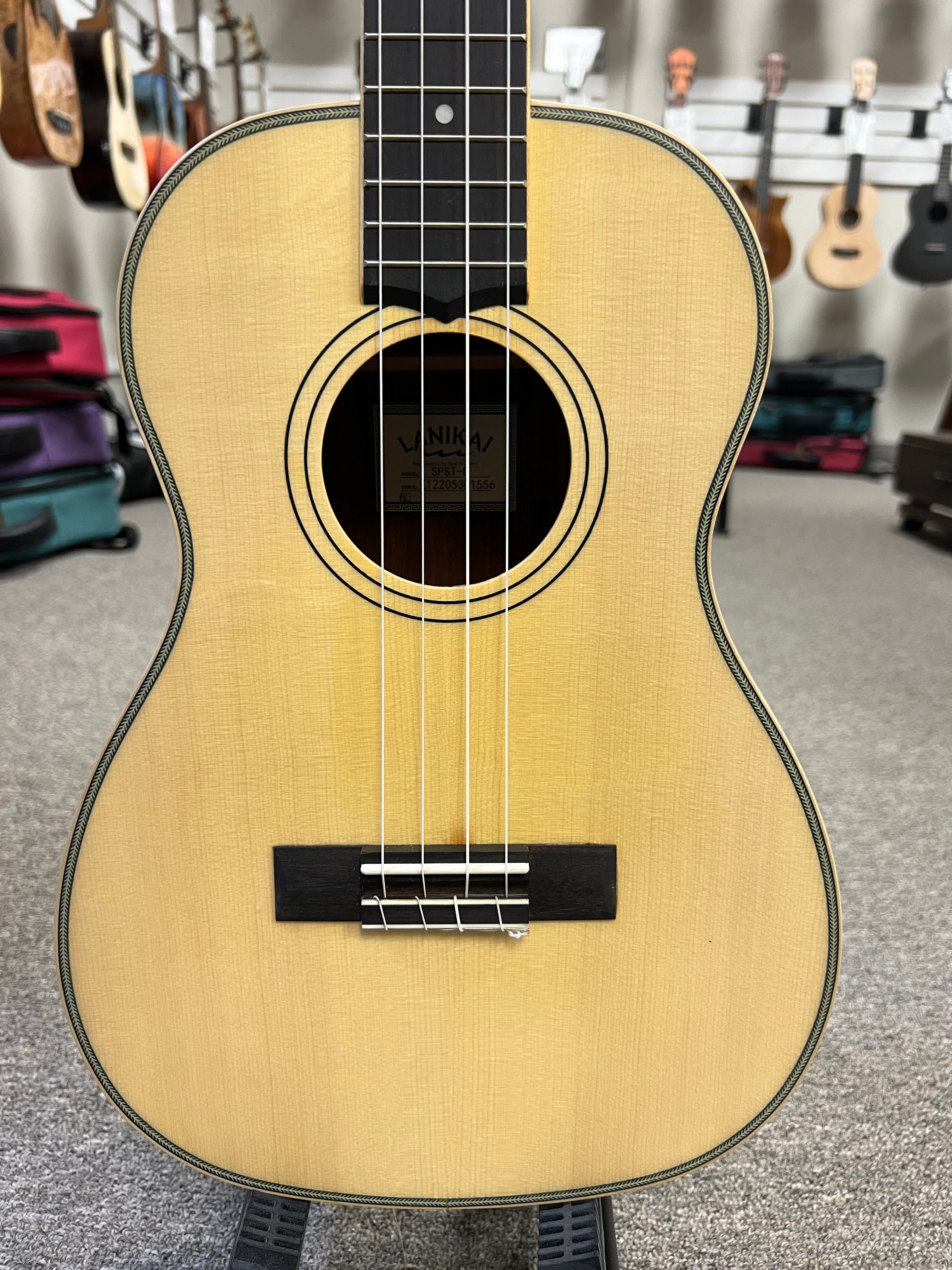 LANIKAI SPST-B Baritone Ukulele w/Case - Solid Spruce/Morado