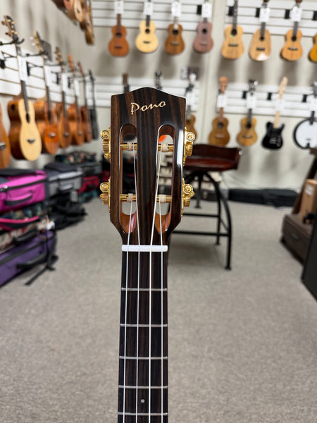 PONO ULN4-2 Nylon String Baritone Ukulele w/Case - Solid Cedar/Solid Mahogany