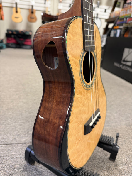 KALA KA-WCW-BMP-TXL Solid Birdseye Maple/Walnut Super Tenor Ukulele w/Case - West Coast Woods