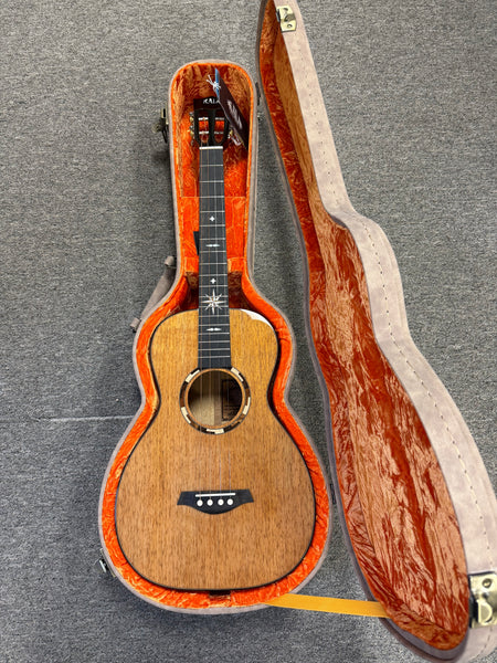 KALA KA-WP-MNG-GB-E Wypoint Solid Mango Grand Baritone Steel String Electric Ukulele w/Case