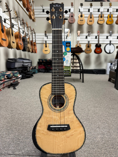 KALA KA-WCW-BMP-C Solid Birdseye Maple/Walnut Concert Ukulele w/Case - West Coast Woods