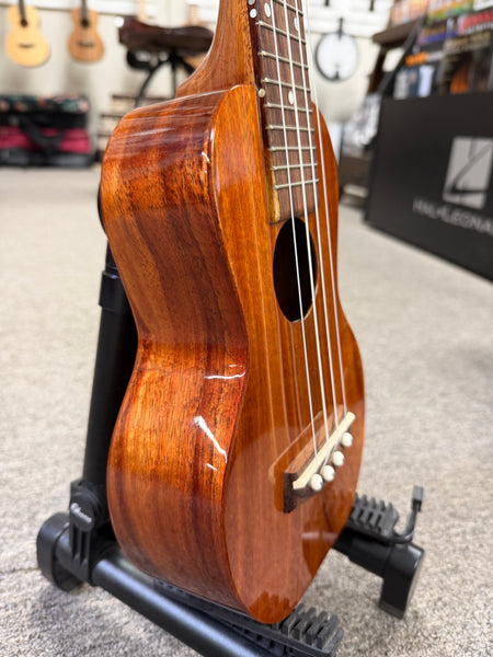 Kanile'a Custom SS Solid Koa Super Soprano Ukulele w/Case - Pre Loved - Made in Hawaii !!