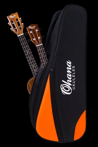 Ohana DB2-27OR Double Tenor Ukulele Gig Bag- Orange Accent