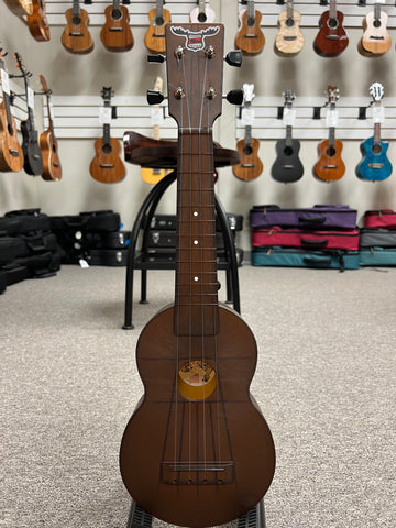 OUTDOOR Ukulele Soprano Brown Nickel Travel Uke Aloha City Ukes