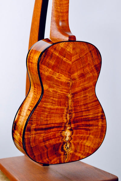 Coast Ukulele Custom Solid Koa Tenor Ukulele w/Case #107 - Live Edge Soundhole