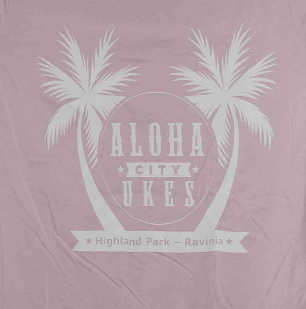 Aloha City Ukes / Aloha is Free T-Shirt - Logo Back - Pink - Aloha City Ukes