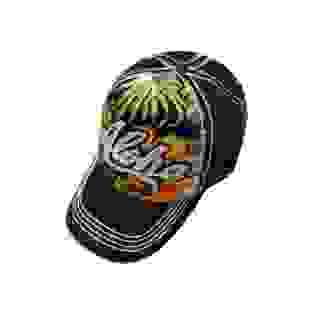 Aloha Floral Hat - Black - Adjustable - Aloha City Ukes