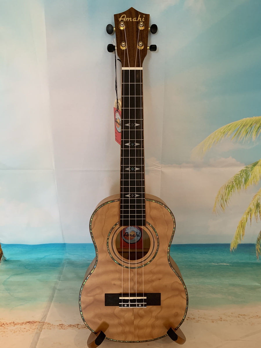 Amahi C02T Tenor Ukulele w/Case Camphor Burl C02T Aloha City Ukes