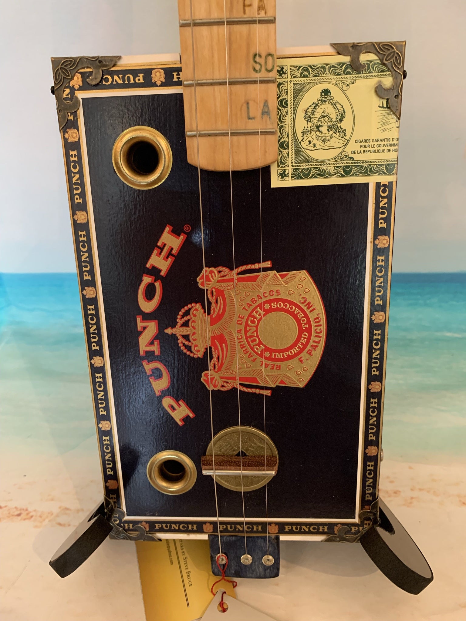 Cigar Box Electric Ukulele/Guitar/Dulcimer - 3 String - Heaven Forbid  - Aloha City Ukes