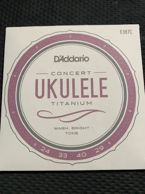 D'Addario Ukulele Strings Titanium - Warm, bright tone for Concert Ukulele - Aloha City Ukes