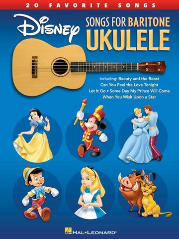 Disney Songs For Baritone Ukulele - Easy Tablature Book Hal Leonard
