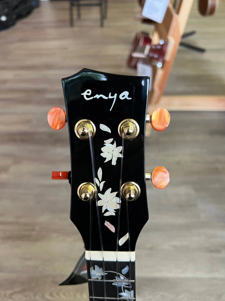 Enya EUT E6 Solid Maple Black Tenor Ukulele w/Case- Acoustic Plus Buil - Aloha City Ukes