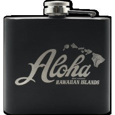 Hawaiian Isles Aloha Flask - Black - Aloha City Ukes