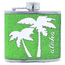 Hawaiian Isles Aloha Flask - Green Glitter - Aloha City Ukes