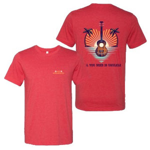 Jake Shimabukuro Apparel - All You Need is Ukulele T-Shirt (Red) - Aloha City Ukes