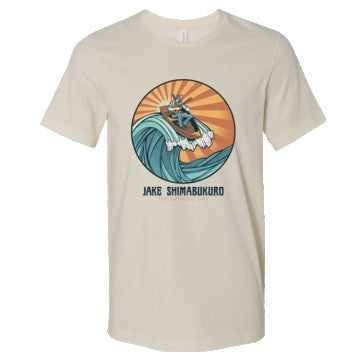 Jake Shimabukuro Apparel -Waves Ukulele T-Shirt - Beige - Aloha City Ukes