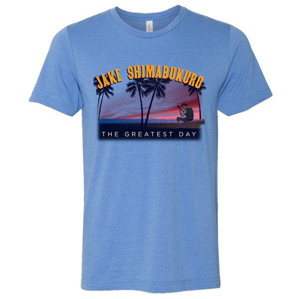 Jake Shimabukuro Greatest Day Tour T-Shirt - Super Soft - Blue - Aloha City Ukes