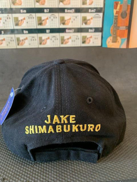 Jake Shimabukuro Hat with Koa Bill - Ukulele Hat - Jake Shimabukuro Ukulele Cap - Black wit Koa Bill - Aloha City Ukes