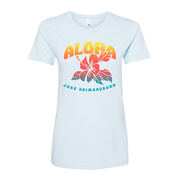 Jake Shimabukuro Ladies Ukulele T-Shirt - Aloha - Light Blue - Aloha City Ukes