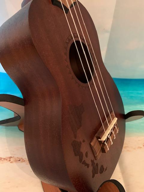 KALA KA-15S-H1 Soprano Ukulele w/Hawaiian Islands Etching - Aloha