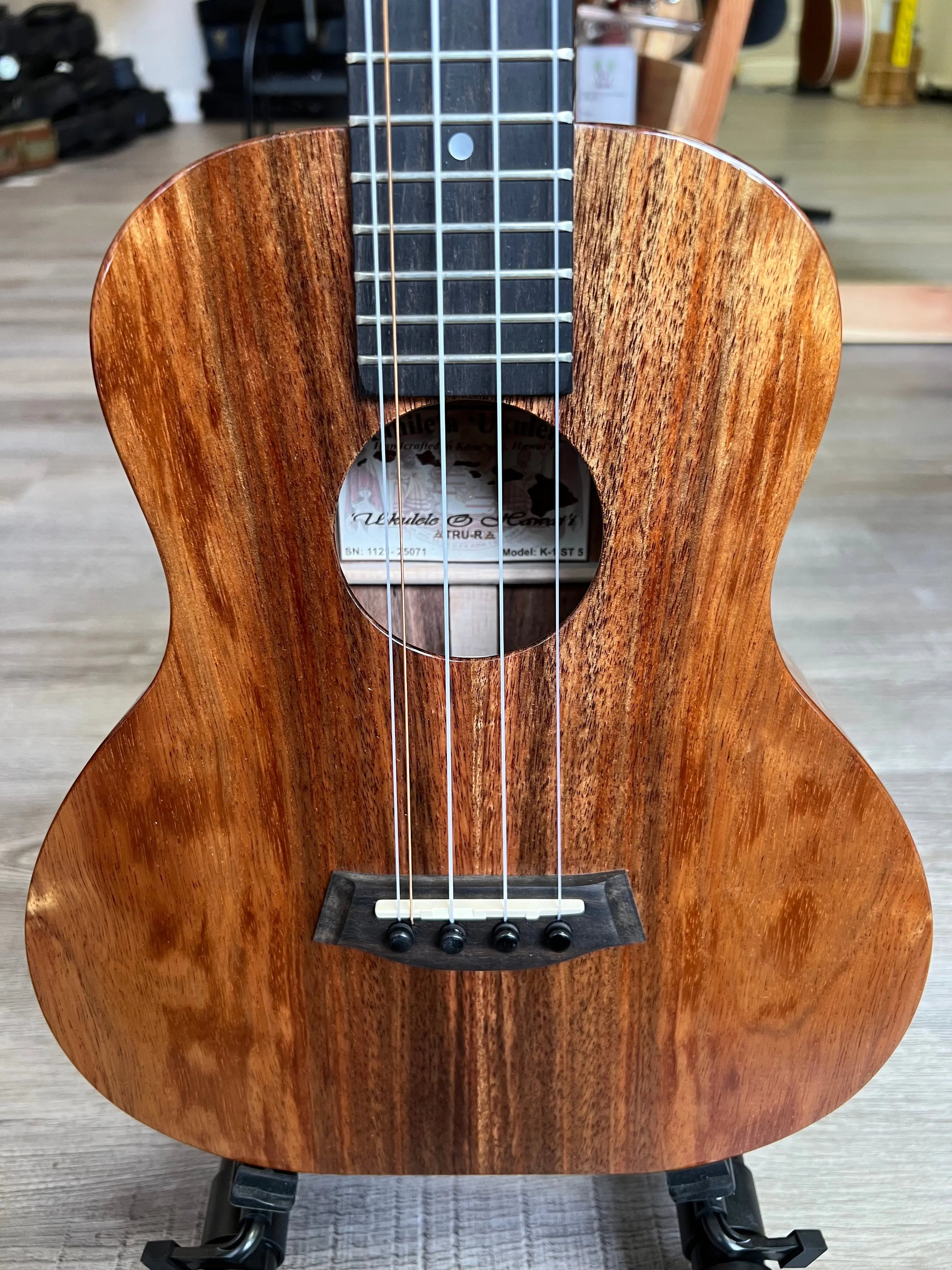 Kanile a K1 ST5 Solid Koa 5 String Super Tenor Ukulele w Case Made in Hawaii