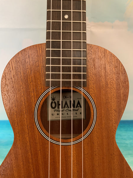 OHANA CK-10PAK Concert Ukulele Starter Pack - All In One - Ukulele, Gig Bag, Tuner, Strap - Aloha City Ukes