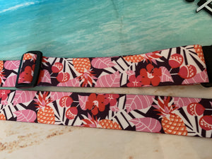 Perri's Pink Floral Ukulele Strap  -1.5" - Aloha City Ukes