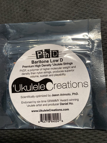 PhD Baritone Ukulele Strings - DGBE - Low D Set - PhD Ukulele Creations - Aloha City Ukes