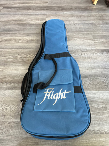 Flight Electric Mini Bass Ukulele w/Case - Transparent Blue TBL - Rock - Aloha City Ukes