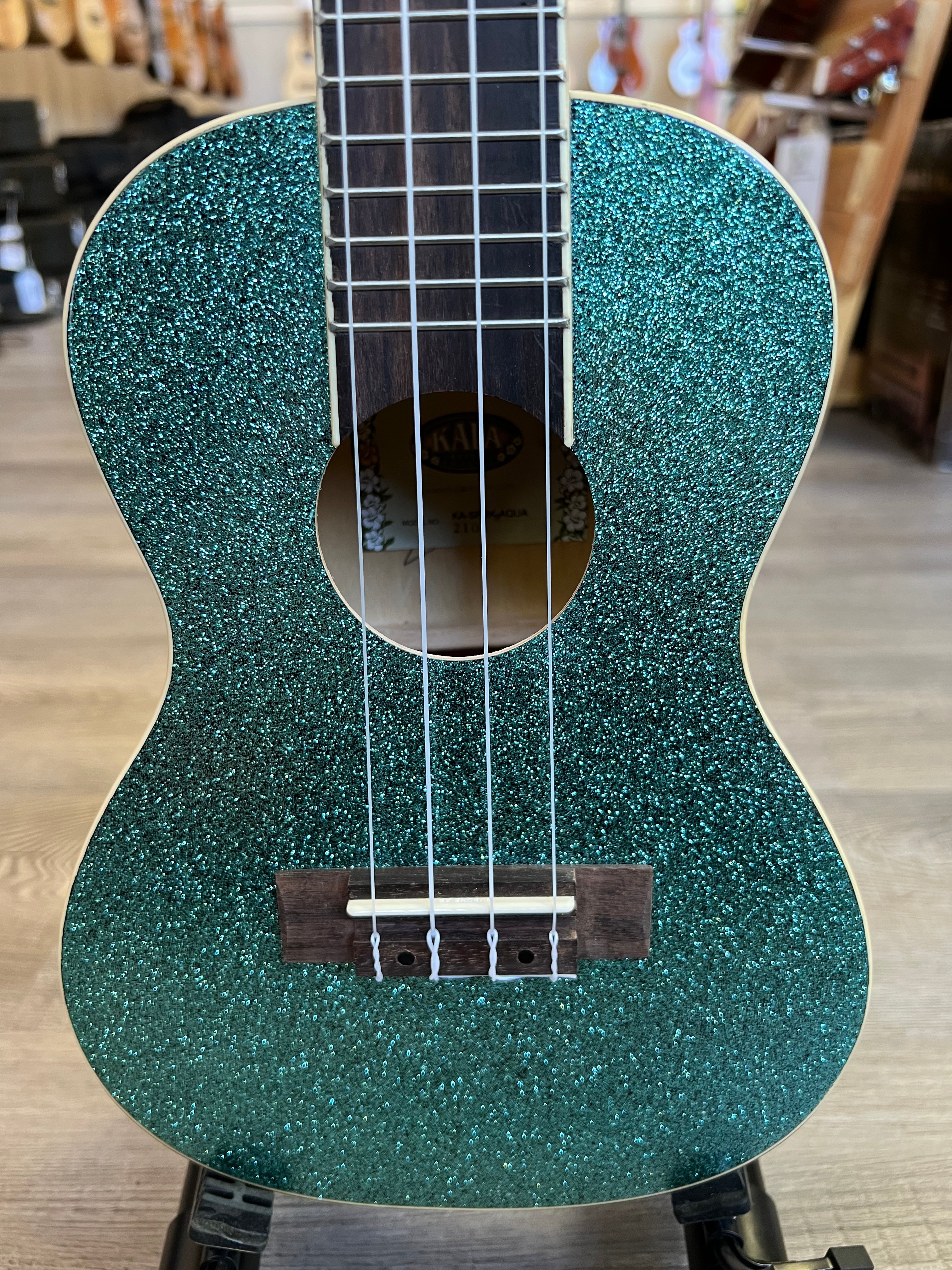 KALA KA-SPARK-AQUA Concert Ukulele - Aquamarine Retro Sparkle