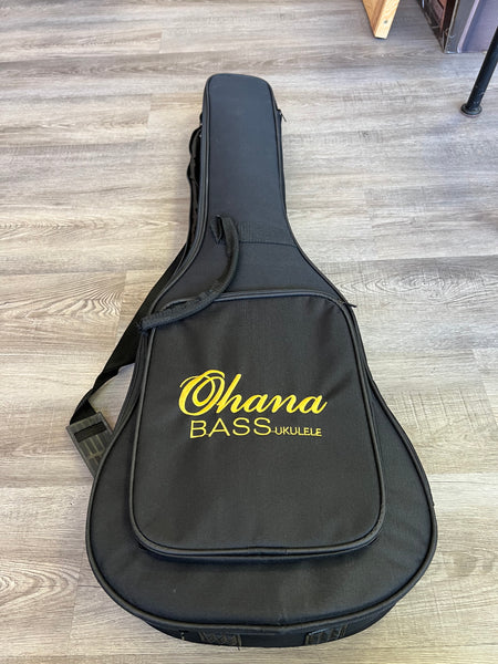 Ohana OBU-22 Compact Acoustic Electric Bass w/Case - Solid Spruce/Mahogany - Aloha City Ukes