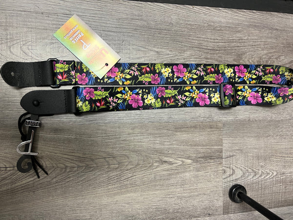 Perri's Dark Floral Ukulele Strap - 1.5" - Fully Adjustable  6670 - Aloha City Ukes