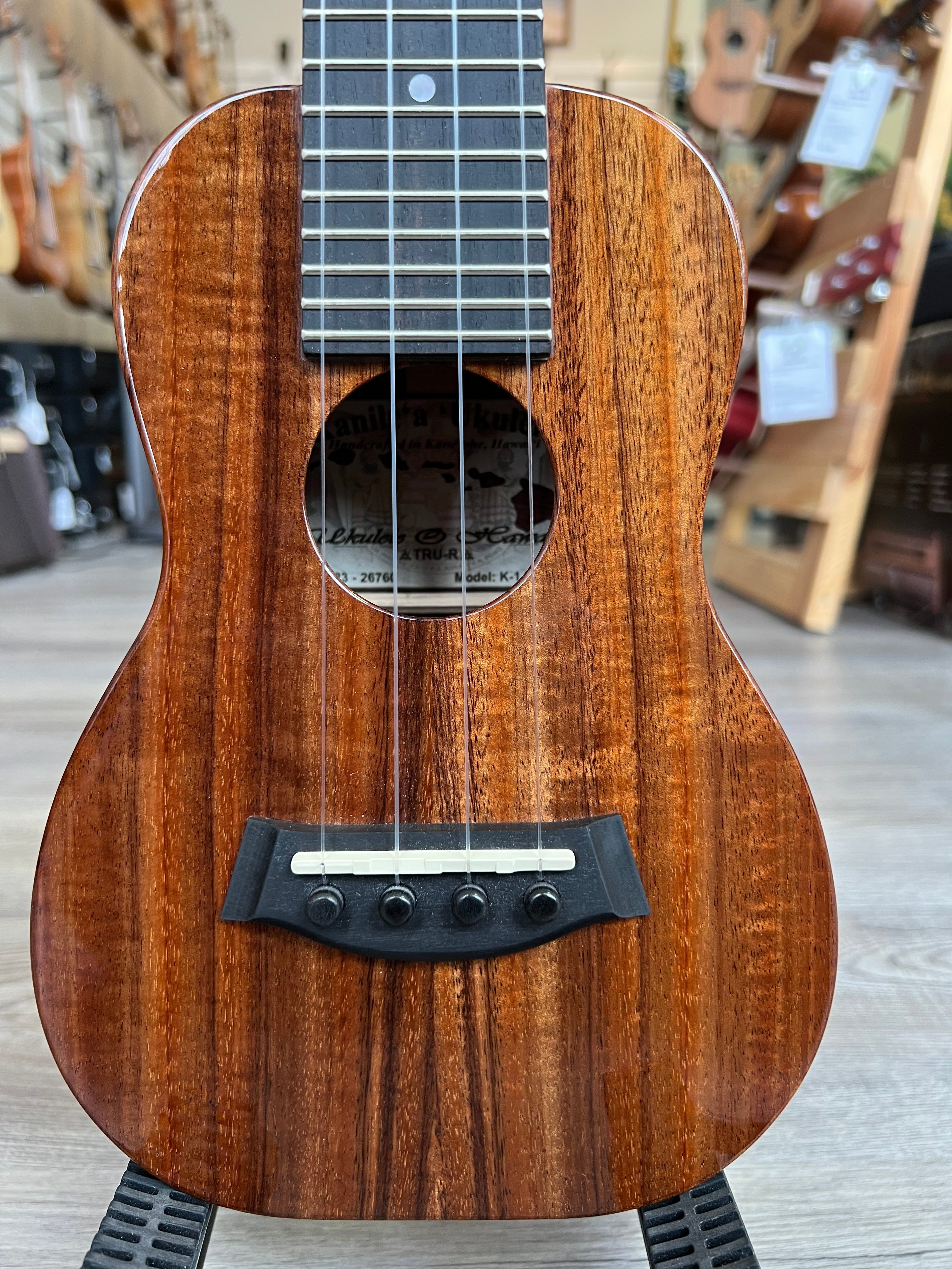 Kanile'a K1-S Solid Deluxe Koa Soprano Ukulele w/Case - Made in Hawaii